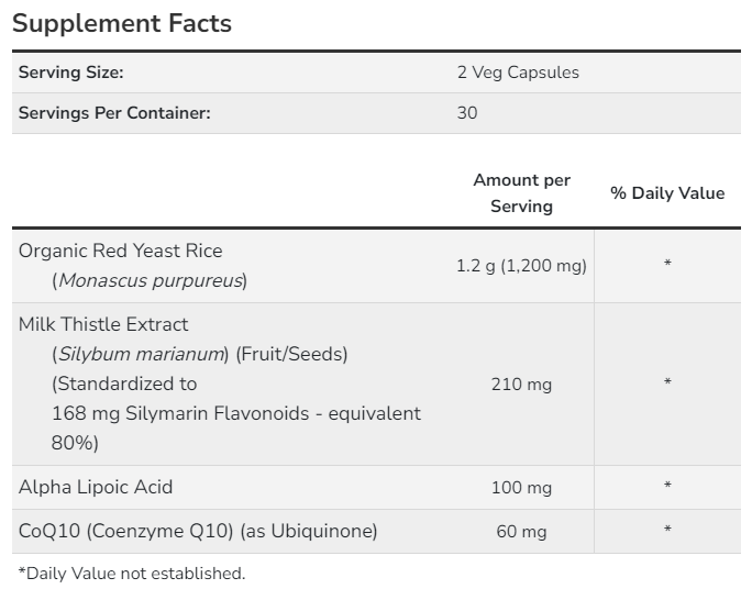 Red Yeast Rice &amp; CoQ10 - 60 веган капс